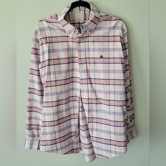 Brooks Brothers Sports Shirt - Pink Plaid - Picture 1 of 1